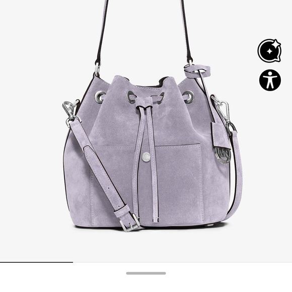 Michael Kors Lilac Greenwich Suede Bucket Bag - Picture 1 of 7